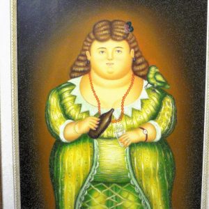 Fernando Botero - Donna con Pappagallo 1973 - 60x50