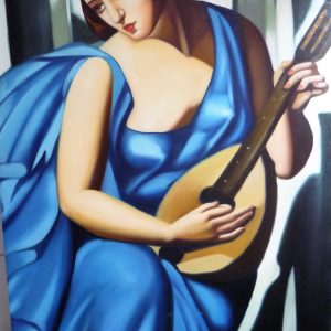 Tamara De Lempicka - Donna in Blue con Chitarra 1923 - 90x60
